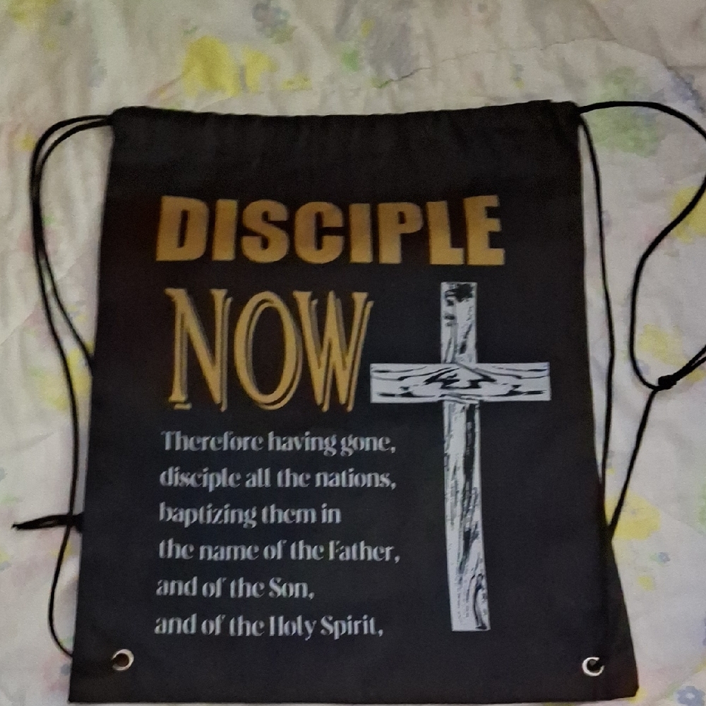 Black and Gold Drawstring Bag